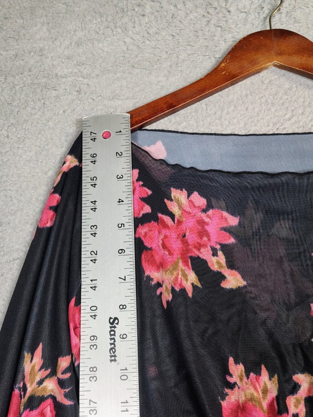 Free People Bodysuit Women's XS Black Pink Floral Off-Shoulder Boho Top NWOT - Picture 6 of 13